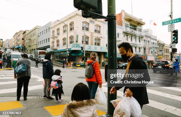 Bustling Stockton Street in San Francisco's Chinatown on Wednesday, January 14, 2022.