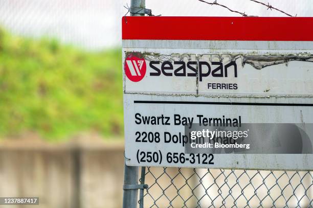 The Seaspan ferry terminal during a strike in Swartz Bay, British Columbia, Canada, on Friday, Jan. 21, 2022. Deliveries of goods to Vancouver Island...