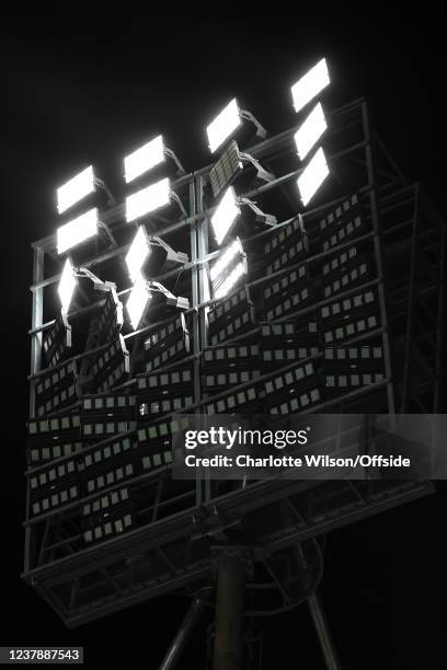 Half of the floodlights at Vicarage Road turn off due to a problem with the circuits during the Premier League match between Watford and Norwich City...