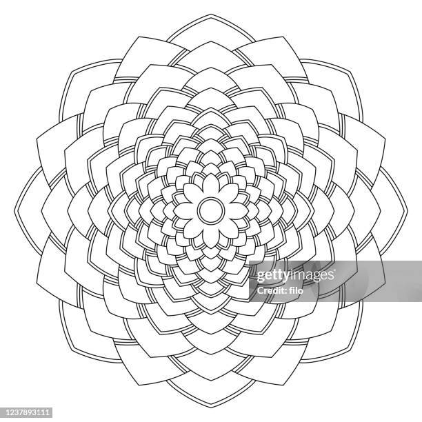 plant mandala fractal - aloe vera stock illustrations