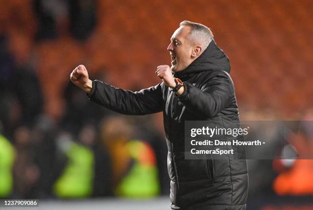 Blackpool's Manager Neil Critchley during the Sky Bet Championship match between Blackpool and Millwall at Bloomfield Road on January 22, 2022 in...