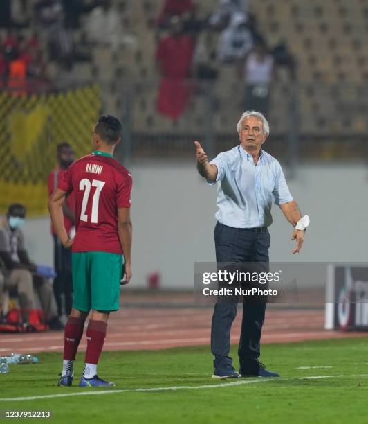 Vahid Halilhodi of Morocco during Ghana against Morocco, African Cup of Nations, at Ahmadou Ahidjo Stadium on January 10, 2022.