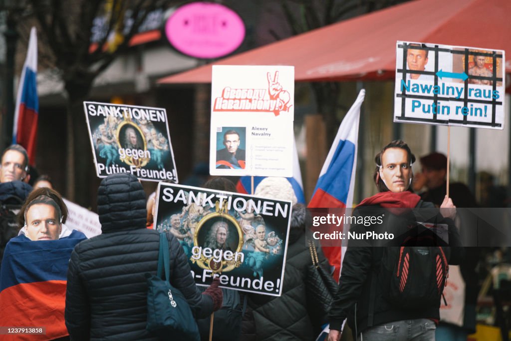 Free Navalny Protest In Duesseldorf