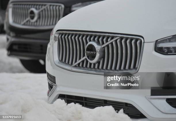 Volvo vehicles outside a Volvo dealership in South Edmonton. On Saturday, January 22 in Edmonton, Alberta, Canada.