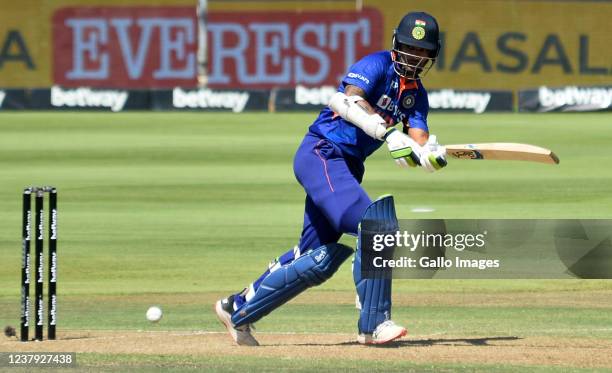 Shikhar Dhawan of India during the 3rd Betway One Day International match between South Africa and India at Six Gun Grill Newlands on January 23,...