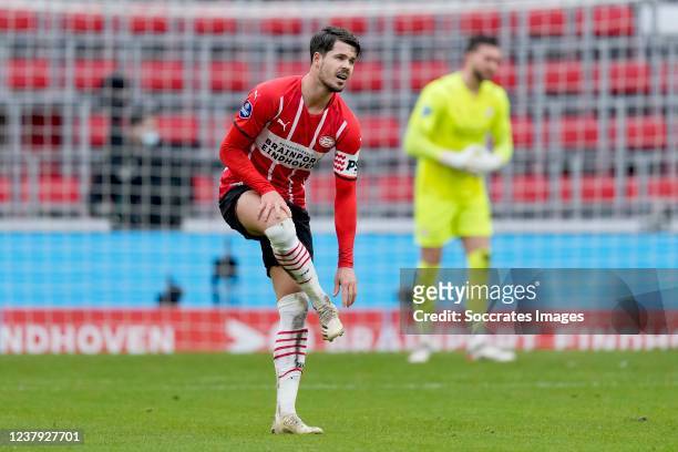 Marco van Ginkel of PSV during the Dutch Eredivisie match between PSV v Ajax at the Philips Stadium on January 23, 2022 in Eindhoven Netherlands