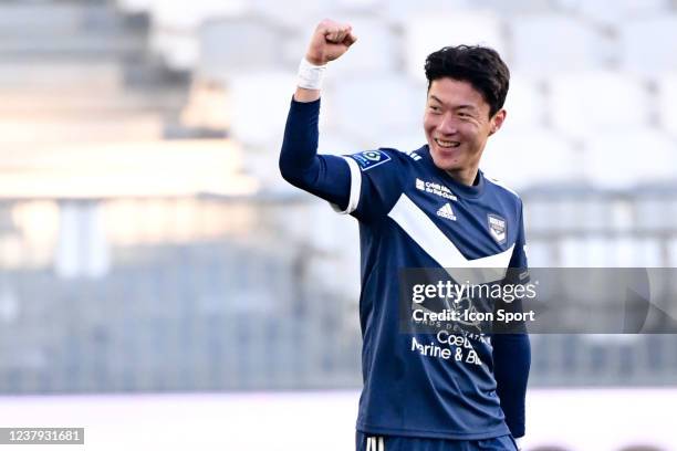 Ui Jo HWANG during the Ligue 1 Uber Eats game between Bordeaux and Strasbourg on January 23, 2022 in Bordeaux, France. - Photo by Icon sport