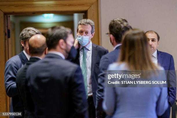 Britain's Special Envoy for Afghanistan Nigel Casey attends a meeting with international special representatives and Taliban representatives on...