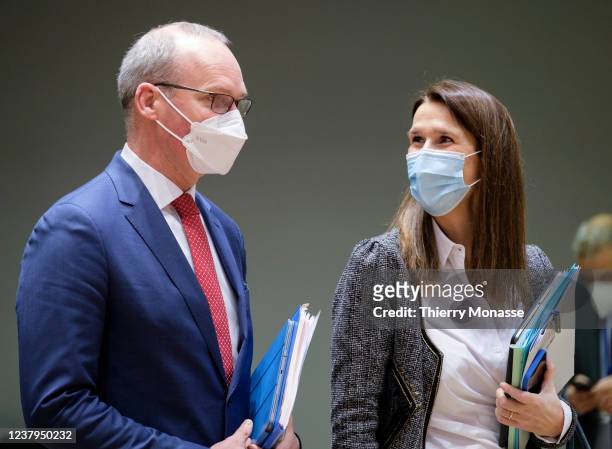 Irish Minister for Foreign Affairs & Trade Simon Coveney is talking with the Belgium Deputy Prime Minister of Belgium Minister of Foreign Affairs...