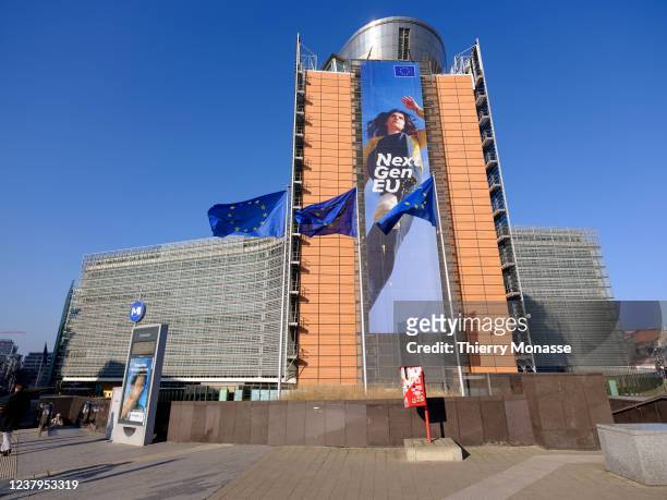The Berlaymont office building that houses the headquarters of the European Commission, which is the executive of the European Union, is pictured on...
