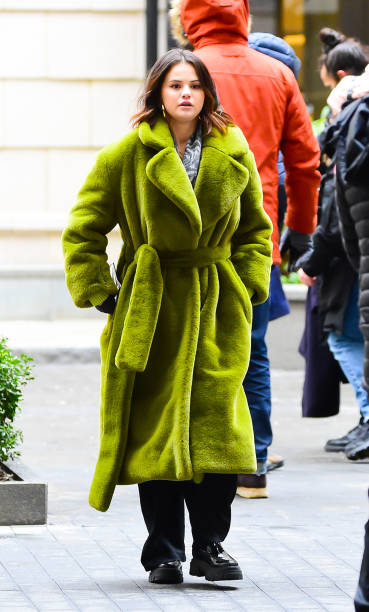 Selena Gomez is seen on the set "Only Murders in the Building" on January 24, 2022 in New York City.