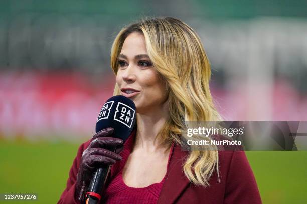 Diletta Leotta during AC Milan against FC Juventus, Serie A, at Giuseppe Meazza Stadium on January 23, 2022.