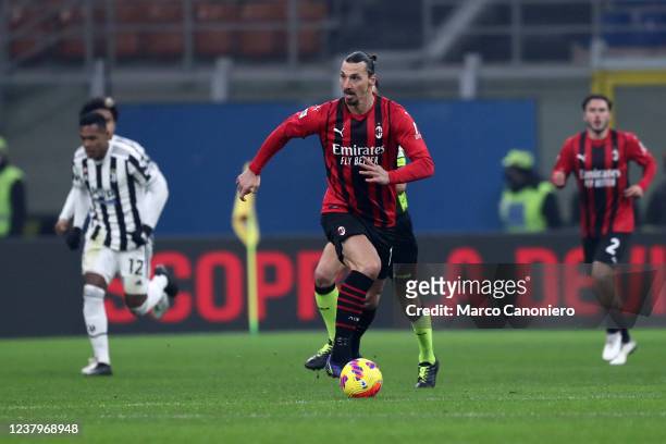 Zlatan Ibrahimovic of Ac Milan in action during the Serie A match between Ac Milan and Juventus Fc. The match ends in a tie 0-0.