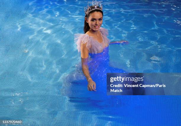 Model and Miss France 2022 Diane Leyre is photographed for Paris Match on December 12, 2021 in Cabourg, France.