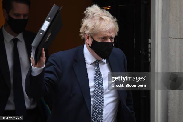 Boris Johnson, U.K. Prime minster, departs number 10 Downing Street in London, U.K., on Tuesday, Jan. 25, 2022. The crisis...