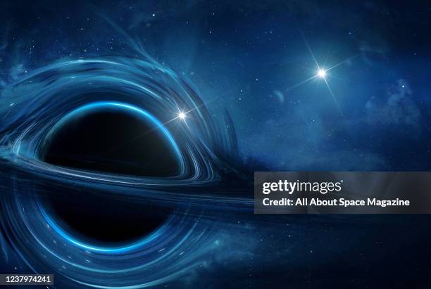 Illustration of the event horizon of a black hole, created on June 16, 2021.