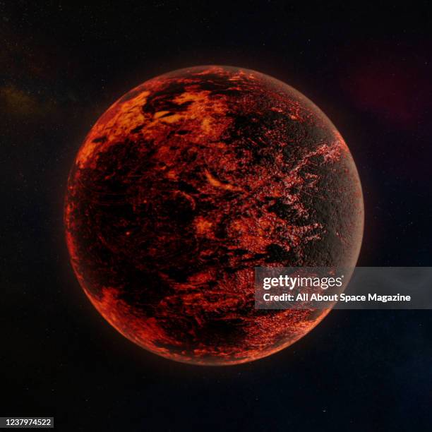 Illustration of 55 Cancri e , an exoplanet in the 55 Cancri binary star system, created on July 24, 2021.