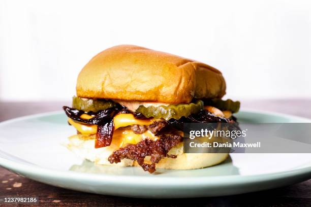 Burger Boy burger, made by chef Brad Miller who is are entering the world of NFT's with his partner Luke Tabit, through food on Thursday, Jan. 13,...