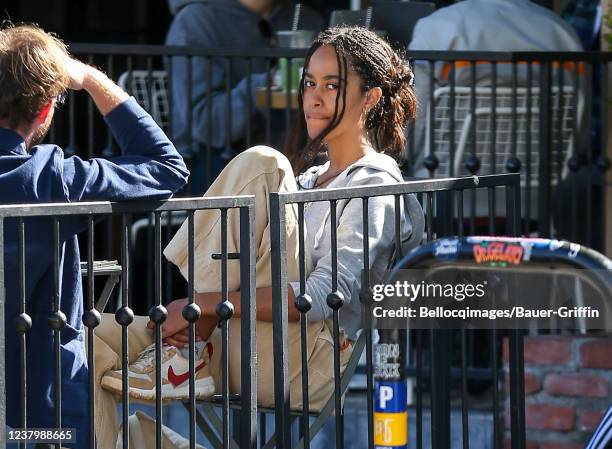 Malia Obama is seen on January 25, 2022 in Los Angeles, California.