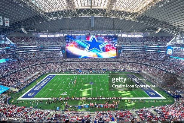 General view of AT&T Stadium is seen during the NFC Wild Card game between the San Francisco 49ers and the Dallas Cowboys on January 16, 2022 at AT&T...