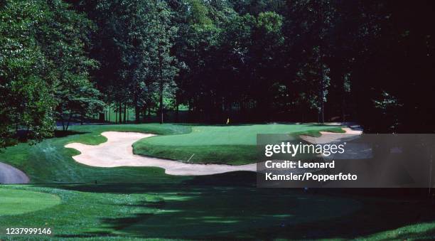 The 8th green of the Muirfield Village Golf Club in Dublin, Ohio, circa 1982.