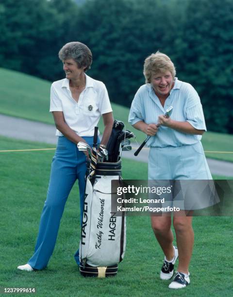 American professional golfers Kathy Whitworth and JoAnne Carner, circa 1986.