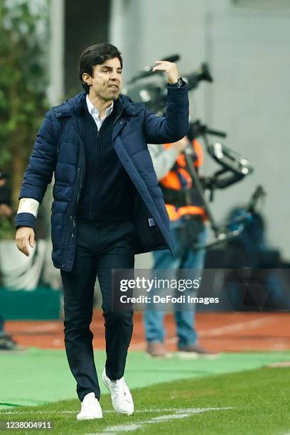 Mario Silva of Santa Clara gestures during the Allianz Cup semi final match between Sporting CP and Santa Clara FC at Estadio Dr. Magalhaes Pessoa on...