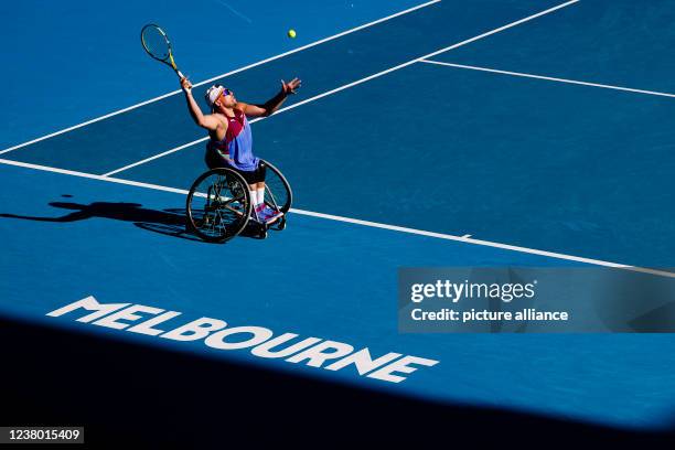 January 2022, Australia, Melbourne: Tennis: Grand Slam - Australian Open, Wheelchair Tennis, Singles, Men, Final: Alcott - Schroeder . Dylan Alcott...