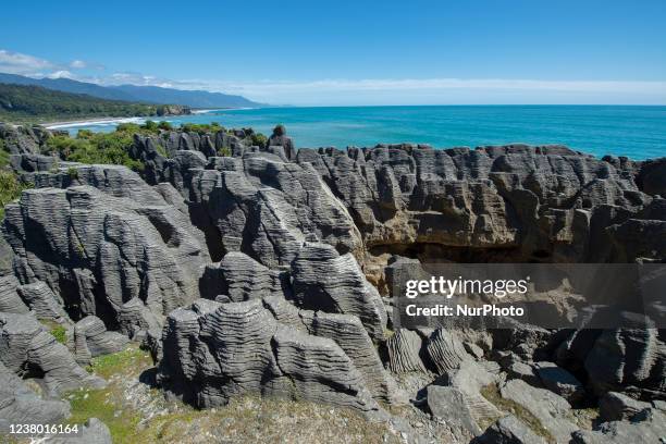 Pancake Rocks Geological Process 622 Punakaiki Pancake Rocks New Zealand Stock Photos, High-Res Pictures ...