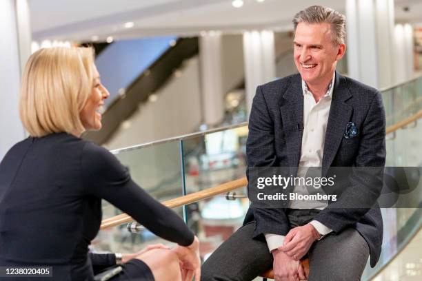 Jeff Gennette, chief executive officer of Macy's Inc., speaks during a Bloomberg Television interview at the company's flagship store in New York,...