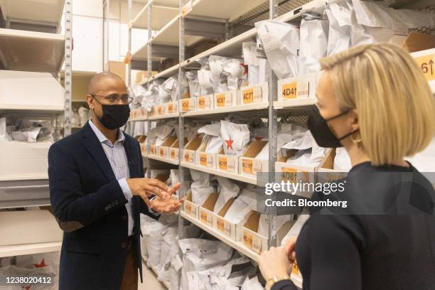 Adrian Mitchell, chief financial officer of Macy's Inc., speaks during a Bloomberg Television interview at the company's flagship store in New York,...