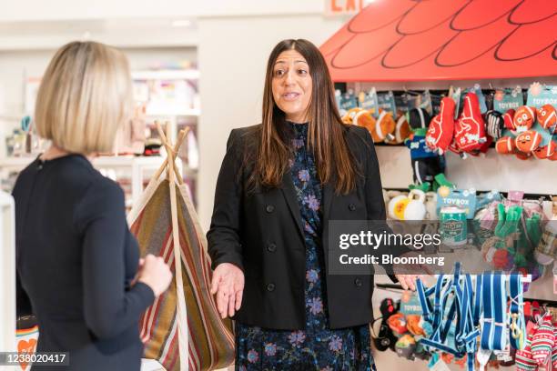 Nata Dvir, chief merchandising officer of Macy's Inc., speaks during a Bloomberg Television interview at the company's flagship store in New York,...