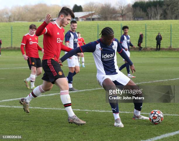 Manni Norkett of Manchester United U18s in action during the U18 Premier League Cup match between West Bromwich Albion U18s and Manchester United...