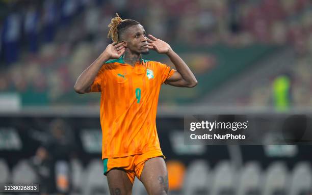 Wilfried Zaha of Ivory Coast during Egypt versus Ivory Coast, African Cup of Nations, at Ahmadou Ahidjo Stadium on January 26, 2022.