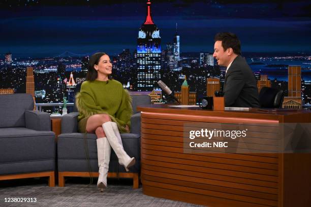 Episode 1593 -- Pictured: Actress Ilana Glazer during an interview with host Jimmy Fallon on Thursday, January 27, 2022 --