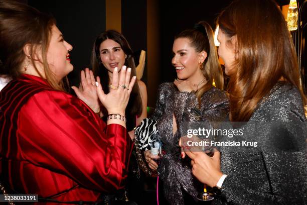 Alina Wichmann, Emi Arpa, Ines Anioli and guest during the Frauen100 at Hotel De Rome on January 27, 2022 in Berlin, Germany.