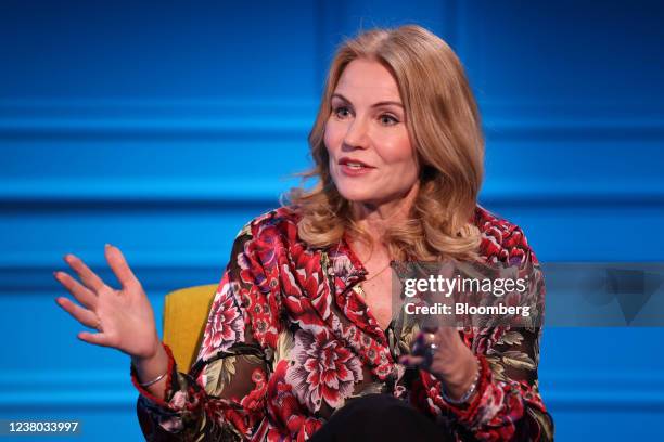 Helle Thorning-Schmidt, former Danish prime minister, during an interview for Bloomberg Quicktake's "Emma Barnett Meets," in London, U.K., on...