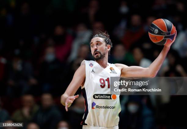 Alexey Shved, #91 of CSKA Moscow in action during the Turkish Airlines EuroLeague Regular Season Round 23 match between Unics Kazan and CSKA Moscow...