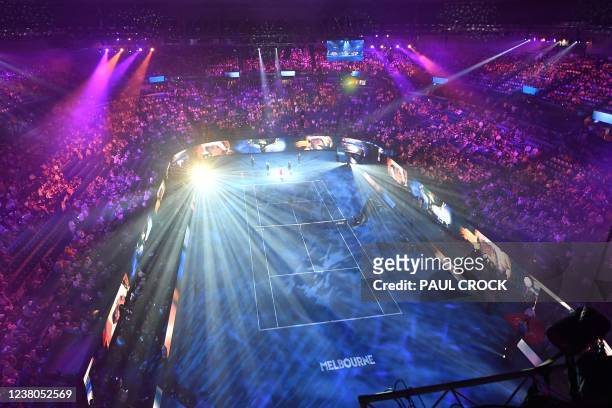 General view shows Rod Laver Arena before the women's singles final match between Australia's Ashleigh Barty and Danielle Collins of the US on day...