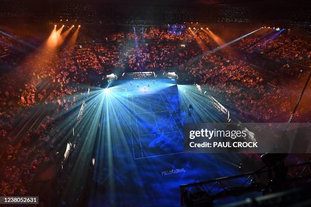 General view shows Rod Laver Arena before the women's singles final match between Australia's Ashleigh Barty and Danielle Collins of the US on day...