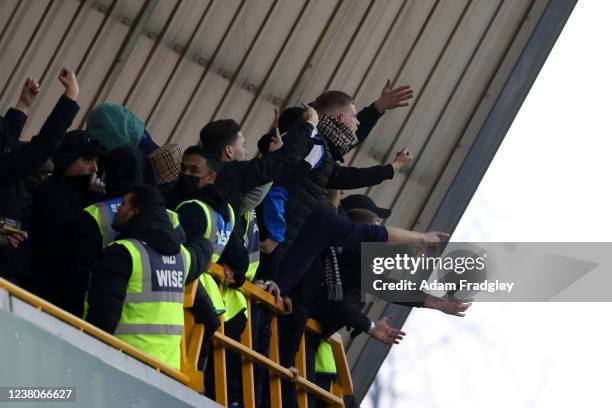 West Bromwich Albion Fans during the Sky Bet Championship match between Millwall and West Bromwich Albion at The Den on January 29, 2022 in London,...