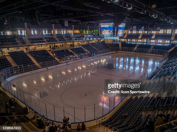 General view of the Compton Family Ice Arena before a men's college hockey game between the Minnesota Golden Gophers and the Notre Dame Fighting...