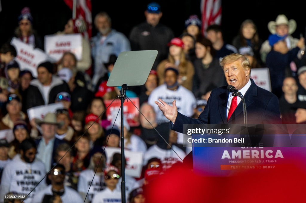 Former President Donald Trump Holds Rally Near Houston