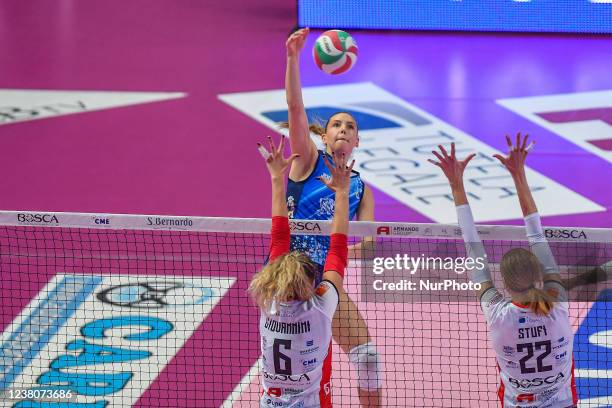 Giovannini Gaia &amp;#xA; - Van Gestel Celine - Stufi Federica during the Volleyball Italian Serie A1 Women match Bosca S.Bernardo Cuneo vs Il...