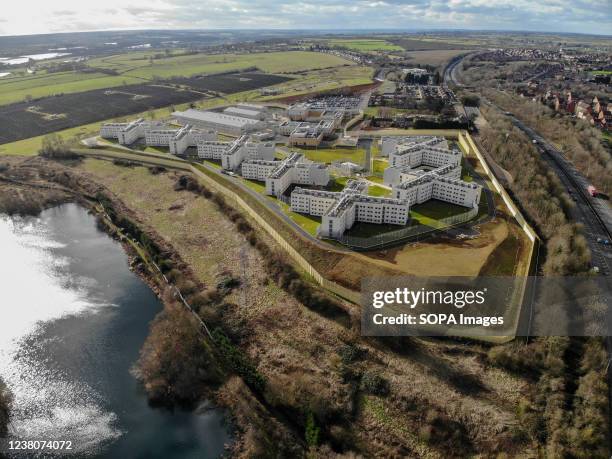 Aerial view of Five Wells Prison in Wellingborough.