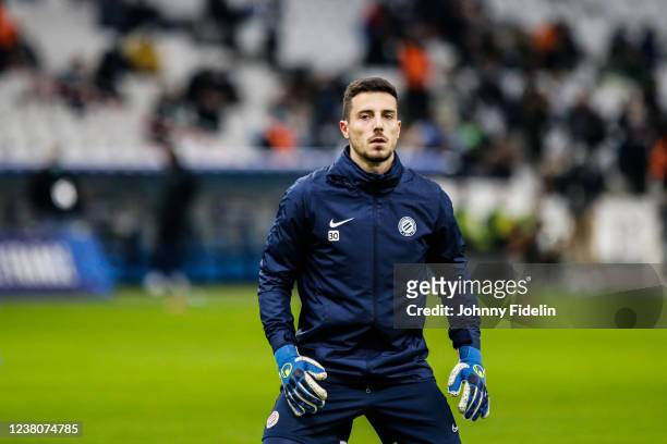 Matis CARVALHO of Montpellier before the French Cup match between Marseille and Montpellier at Orange Velodrome on January 29, 2022 in Marseille,...