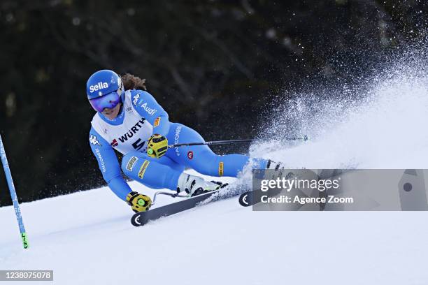 Elena Curtoni of Team Italy in action during the Audi FIS Alpine Ski World Cup Women's Super G on January 30, 2021 in Garmisch Partenkirchen, Germany.