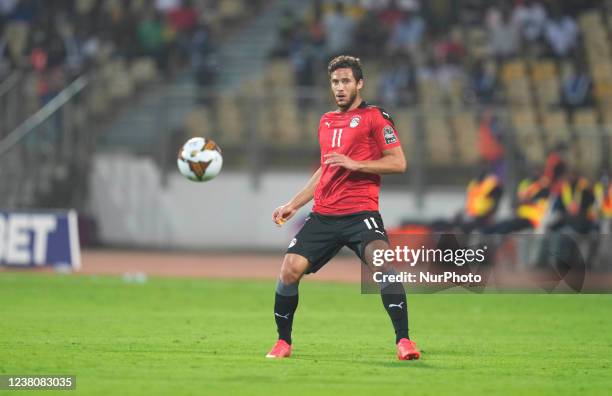 Ramadan Sobhi of Egypt during Morocco against Egypt, African Cup of Nations, at Ahmadou Ahidjo Stadium on January 30, 2022.