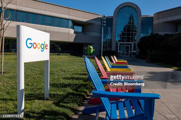 Google headquarters in Mountain View, California, U.S., on Thursday, Jan. 27, 2022. Alphabet Inc. Is expected to release earnings figures on February...