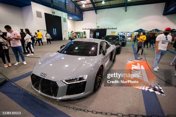 One of the only Audi R8 V10 in Colombia is put on display during the MCM Show 2022 auto show in Corferias in Bogota, Colombia on January 28 and 29...